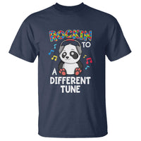 Panda Autism T Shirt Rockin' To A Different Tune Cute Kids - Wonder Print Shop
