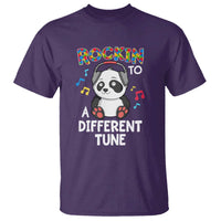 Panda Autism T Shirt Rockin' To A Different Tune Cute Kids - Wonder Print Shop