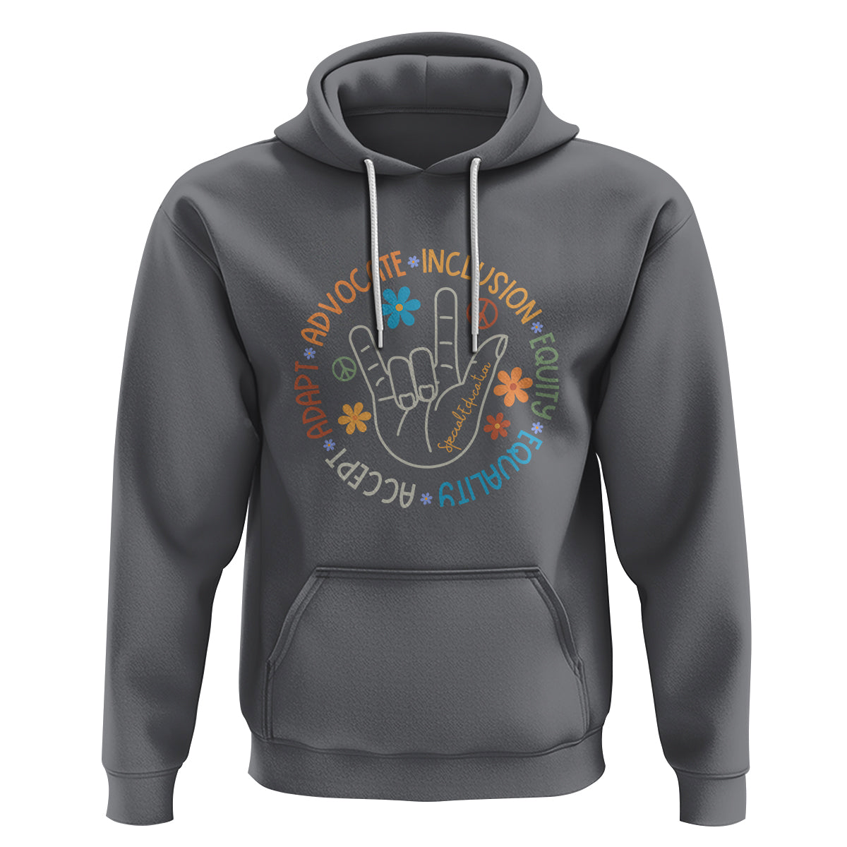 Sped Teacher Hoodie Special Education Autism Accept Adapt Advocate Inclusion Equity Equality - Wonder Print Shop
