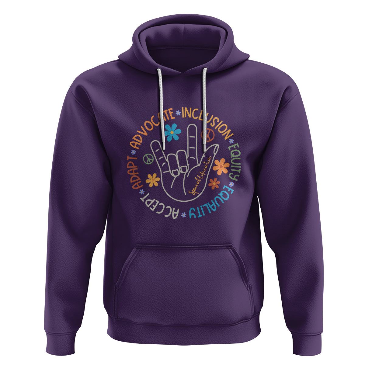 Sped Teacher Hoodie Special Education Autism Accept Adapt Advocate Inclusion Equity Equality - Wonder Print Shop