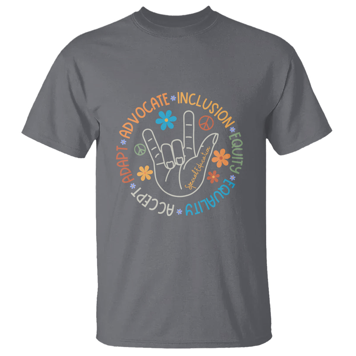 Sped Teacher T Shirt Special Education Autism Accept Adapt Advocate Inclusion Equity Equality - Wonder Print Shop