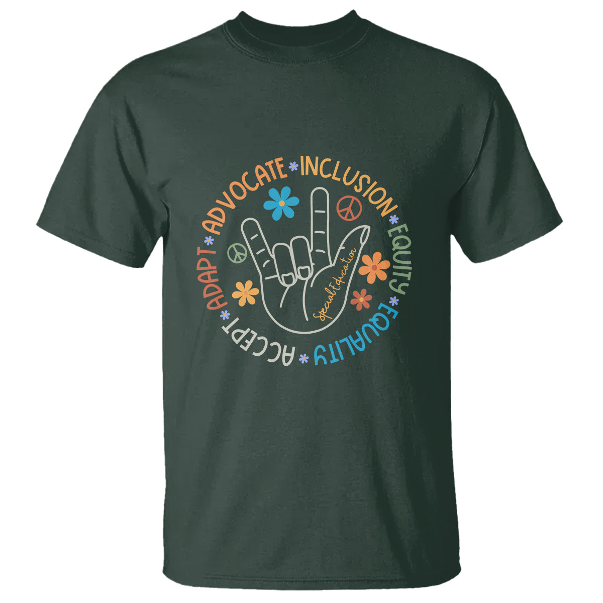 Sped Teacher T Shirt Special Education Autism Accept Adapt Advocate Inclusion Equity Equality - Wonder Print Shop