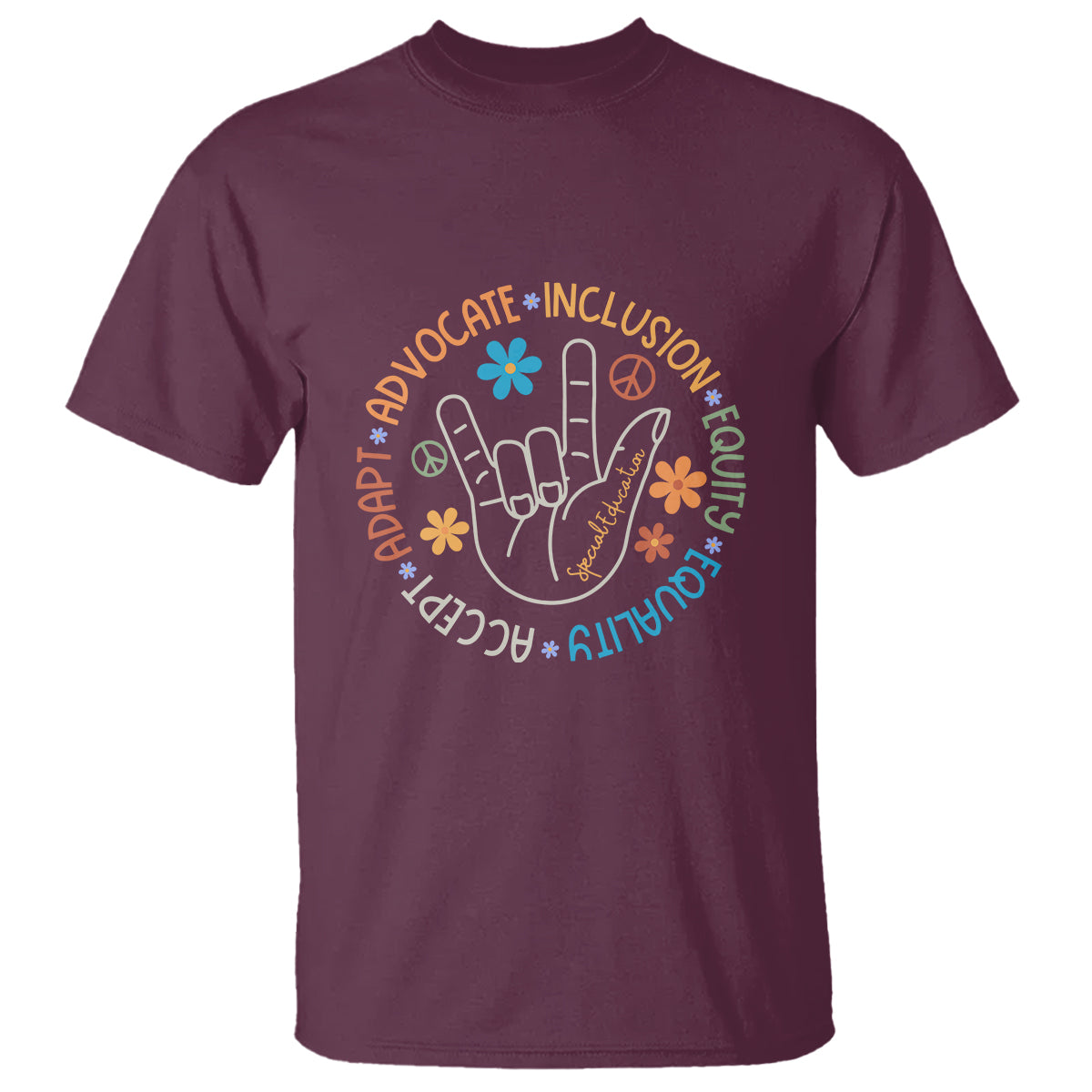 Sped Teacher T Shirt Special Education Autism Accept Adapt Advocate Inclusion Equity Equality - Wonder Print Shop