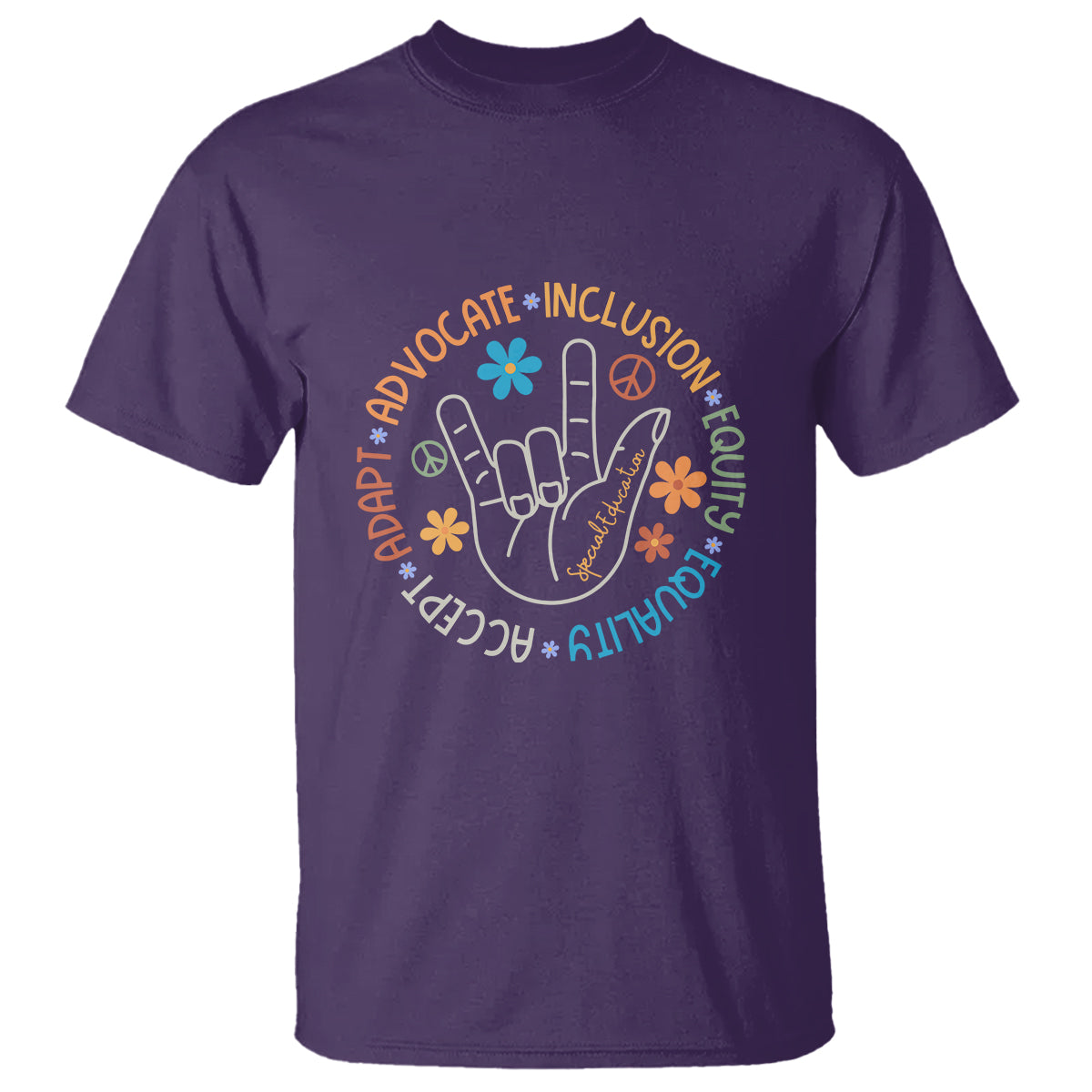 Sped Teacher T Shirt Special Education Autism Accept Adapt Advocate Inclusion Equity Equality - Wonder Print Shop
