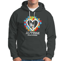 Autism Support Hoodie Jigsaw Puzzle Hand In Hand - Wonder Print Shop