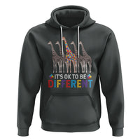 Giraffe Autism Hoodie It's Ok To Be Different Puzzle Support - Wonder Print Shop