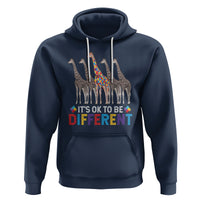 Giraffe Autism Hoodie It's Ok To Be Different Puzzle Support - Wonder Print Shop