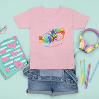 Autism Acceptance T Shirt For Kid Accept Understand Love Rainbow Infinity With Butterfly Feathers - Wonder Print Shop