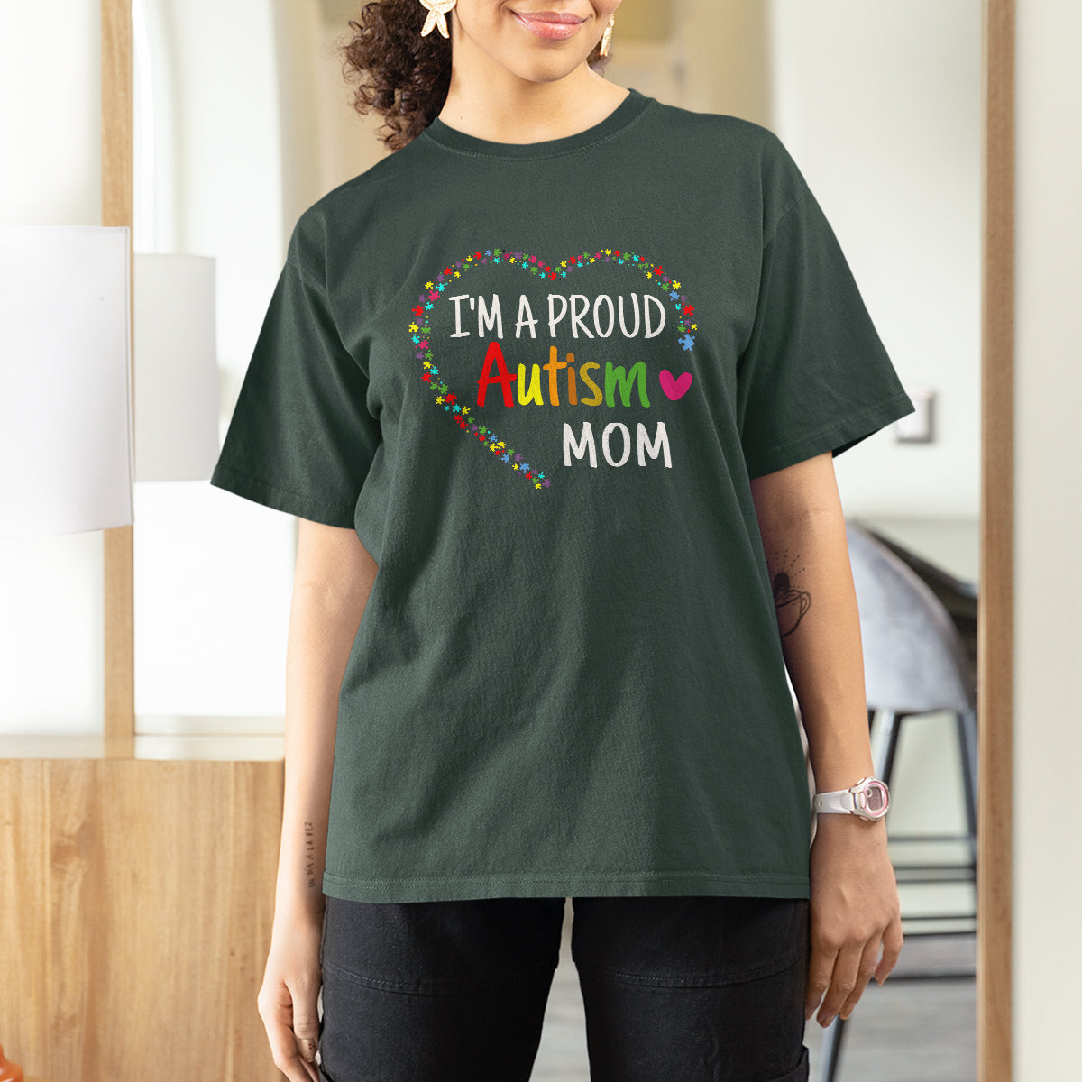 I'm A Proud Autism Mom T Shirt For Women Accept Understand Love Support Autistic Warriors - Wonder Print Shop
