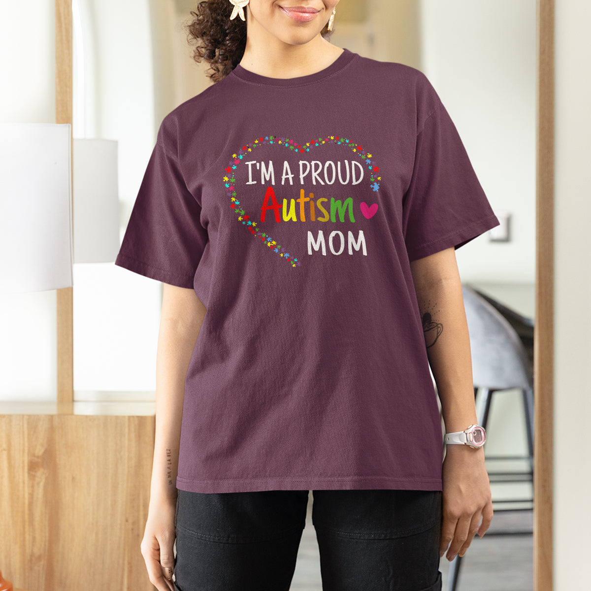 I'm A Proud Autism Mom T Shirt For Women Accept Understand Love Support Autistic Warriors - Wonder Print Shop
