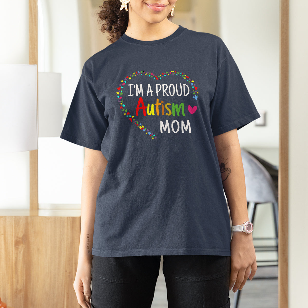 I'm A Proud Autism Mom T Shirt For Women Accept Understand Love Support Autistic Warriors - Wonder Print Shop
