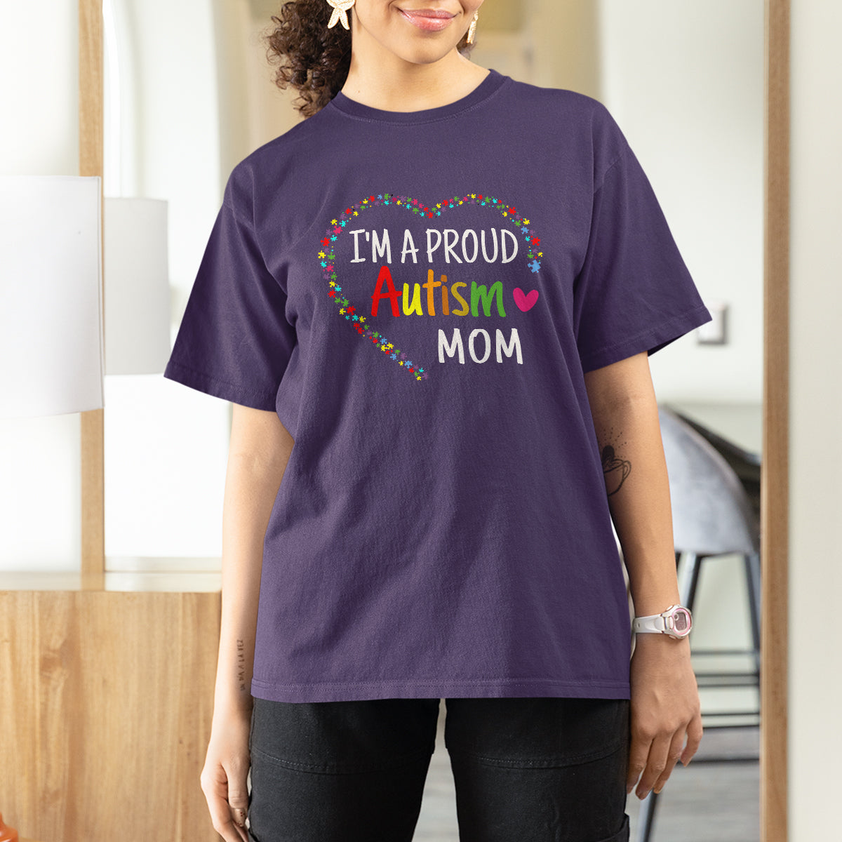 I'm A Proud Autism Mom T Shirt For Women Accept Understand Love Support Autistic Warriors - Wonder Print Shop