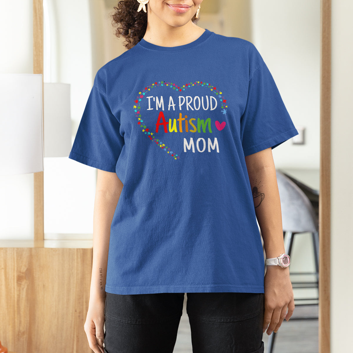 I'm A Proud Autism Mom T Shirt For Women Accept Understand Love Support Autistic Warriors - Wonder Print Shop