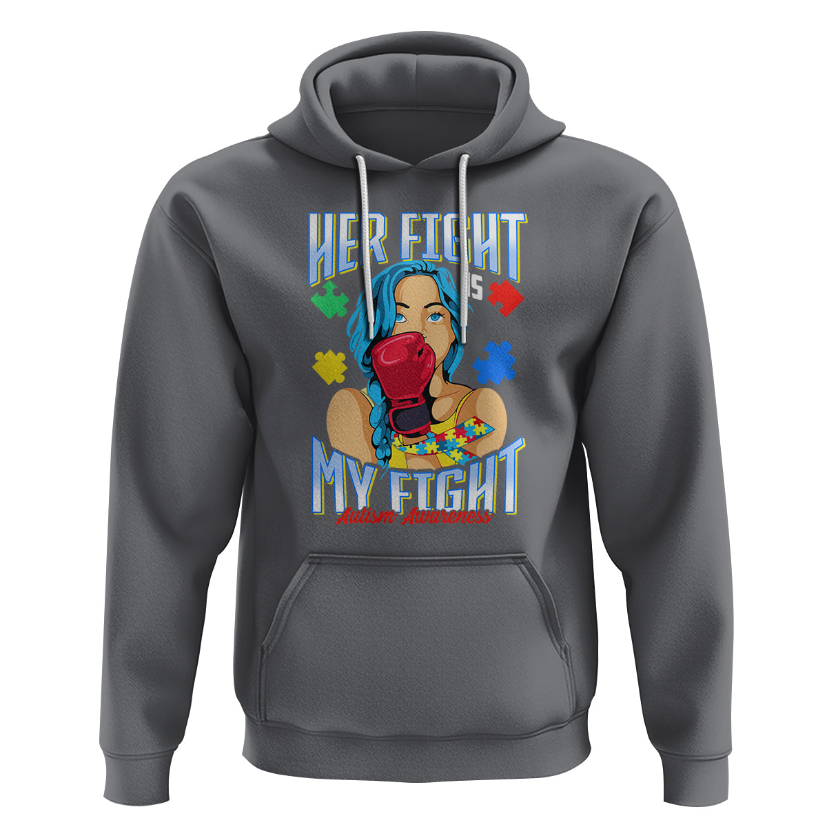 Autism Support Hoodie Her Fight is My Fight Autistic Warriors - Wonder Print Shop
