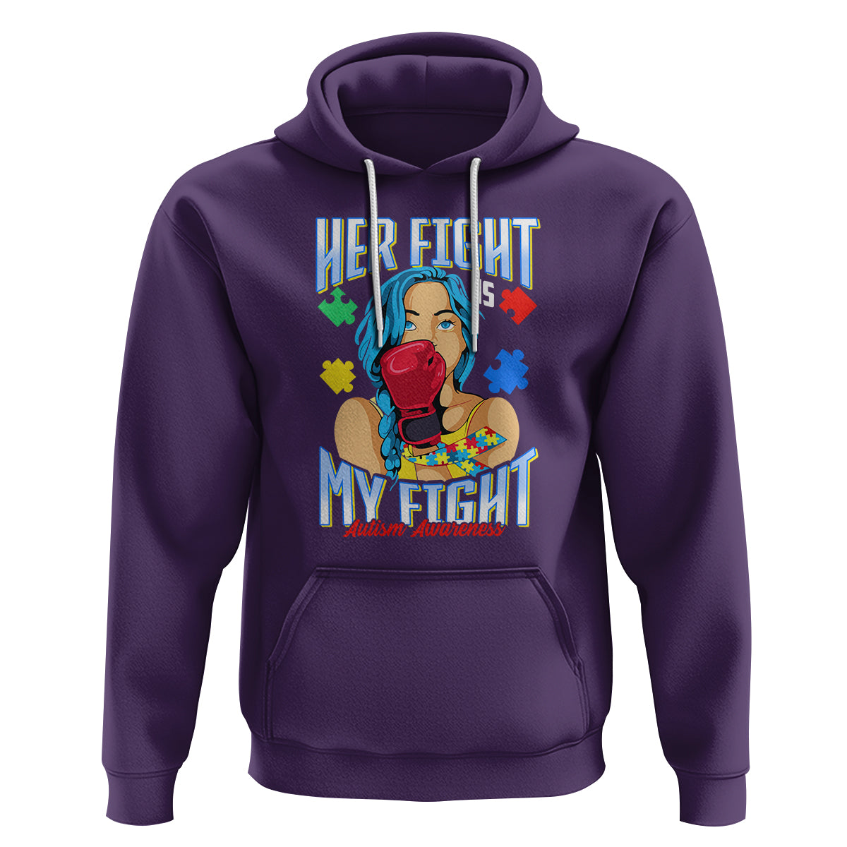 Autism Support Hoodie Her Fight is My Fight Autistic Warriors - Wonder Print Shop