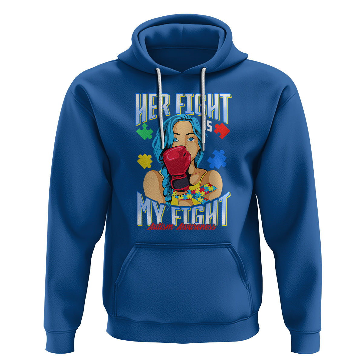 Autism Support Hoodie Her Fight is My Fight Autistic Warriors - Wonder Print Shop