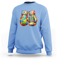 Autism Support Sweatshirt Her Fight is My Fight Jigsaw Puzzle Boxing Gloves - Wonder Print Shop