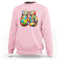 Autism Support Sweatshirt Her Fight is My Fight Jigsaw Puzzle Boxing Gloves - Wonder Print Shop