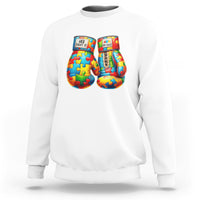 Autism Support Sweatshirt Her Fight is My Fight Jigsaw Puzzle Boxing Gloves - Wonder Print Shop
