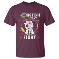 Autism Dad T Shirt His Fight is My Fight Father And Son Fighters - Wonder Print Shop