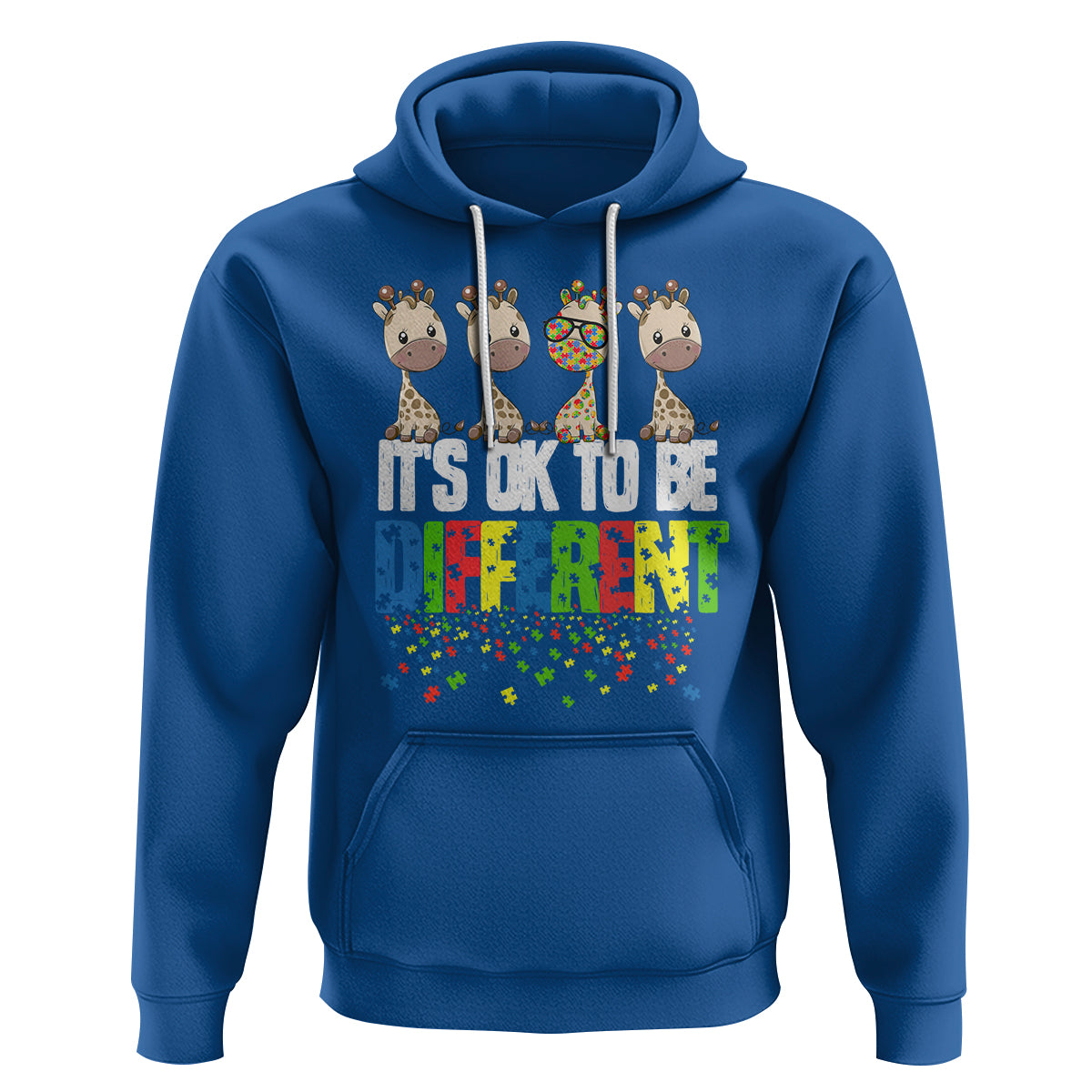 Giraffe Autism Hoodie It's Ok To Be Different Jigsaw Puzzle - Wonder Print Shop