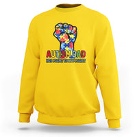 Autism Dad Sweatshirt His Fight is My Fight Jigsaw Puzzle Raised Fist - Wonder Print Shop