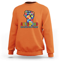 Autism Dad Sweatshirt His Fight is My Fight Jigsaw Puzzle Raised Fist - Wonder Print Shop