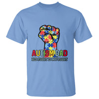Autism Dad T Shirt His Fight is My Fight Jigsaw Puzzle Raised Fist - Wonder Print Shop