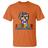 Autism Dad T Shirt His Fight is My Fight Jigsaw Puzzle Raised Fist - Wonder Print Shop