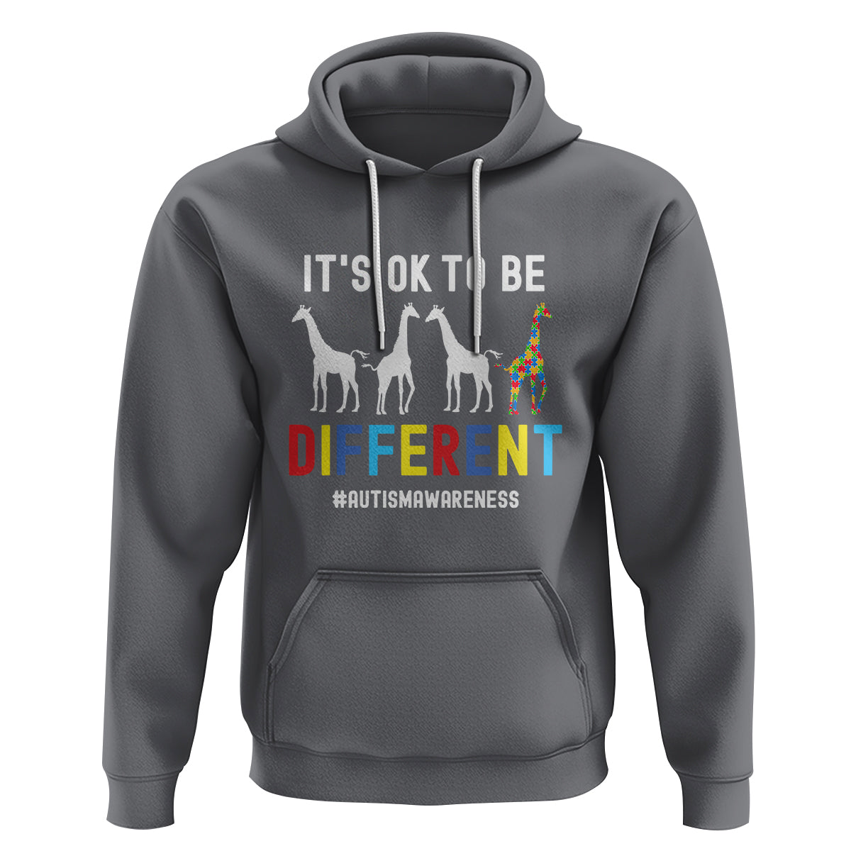 Giraffe Autism Hoodie It's Ok To Be Different Jigsaw Puzzle - Wonder Print Shop