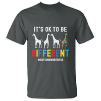 Giraffe Autism T Shirt It's Ok To Be Different Jigsaw Puzzle - Wonder Print Shop