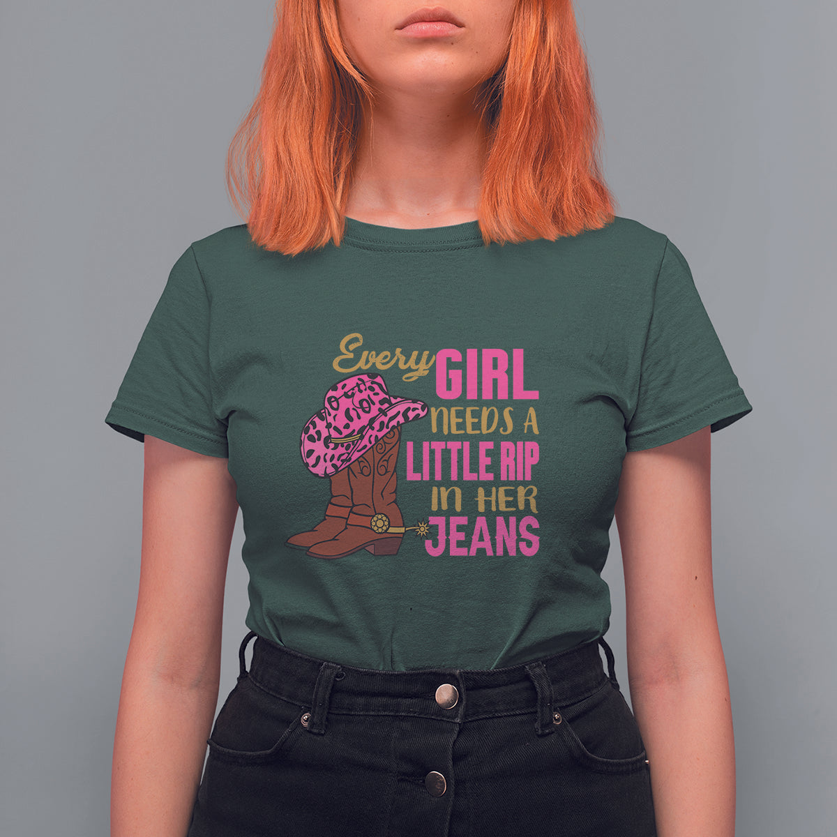 Every Girl Needs A Little Rip In Her Jeans T Shirt For Women - Wonder Print Shop