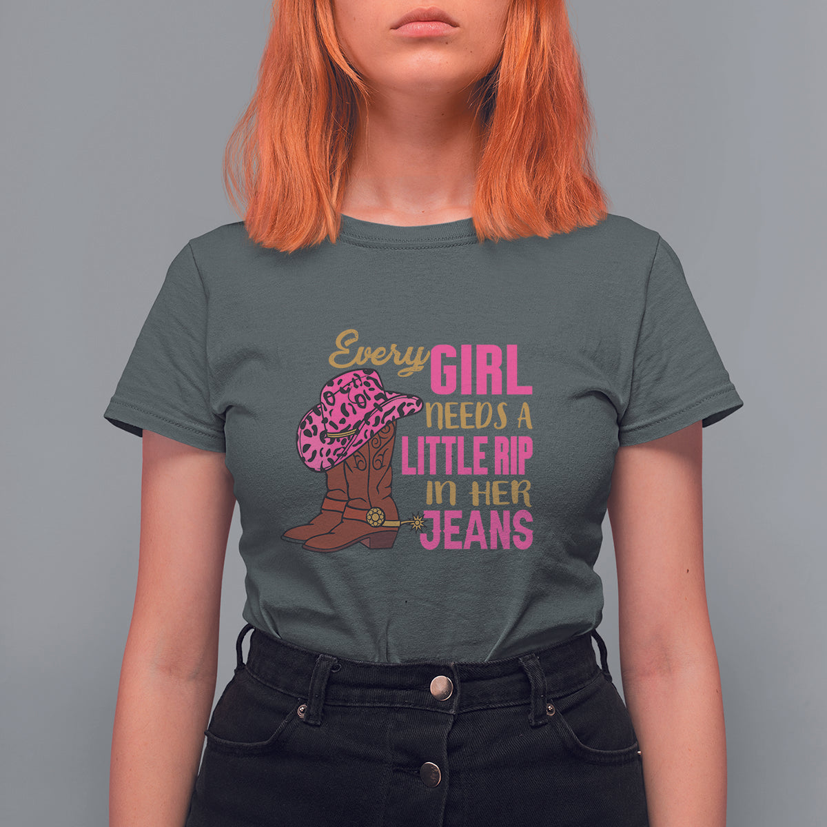 Every Girl Needs A Little Rip In Her Jeans T Shirt For Women - Wonder Print Shop