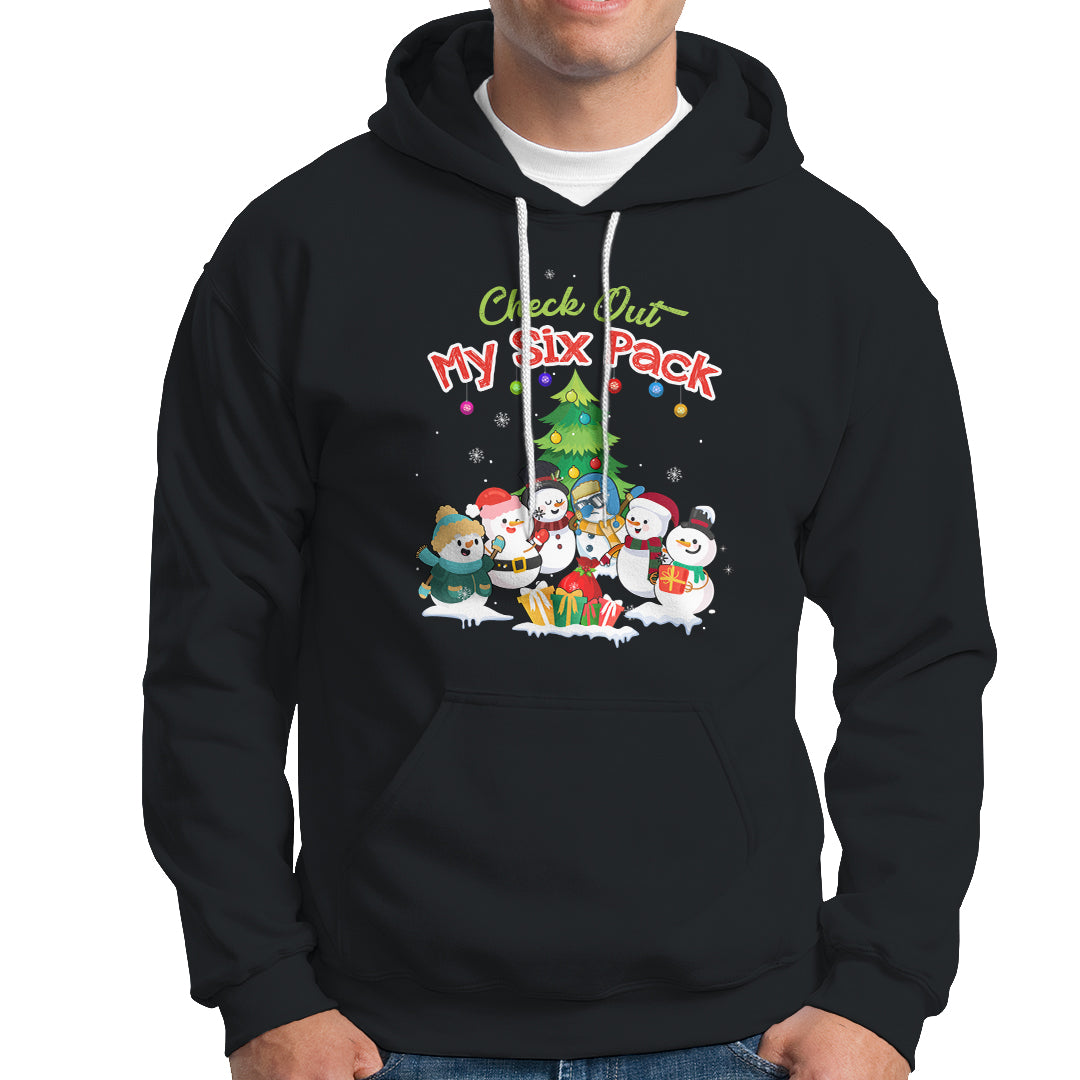 Snowman Hoodie Check Out My Six Pack Snowmies - Wonder Print Shop