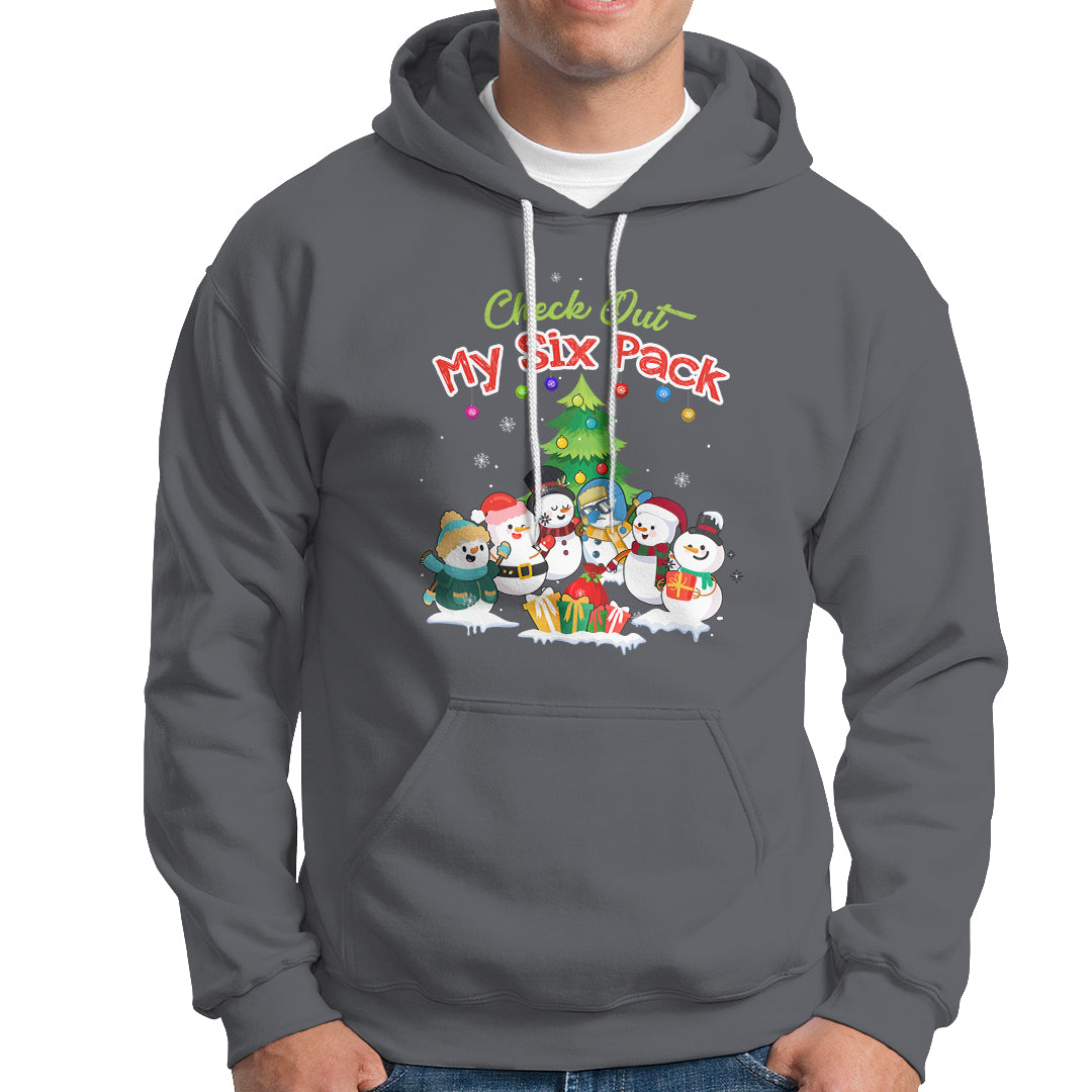 Snowman Hoodie Check Out My Six Pack Snowmies - Wonder Print Shop