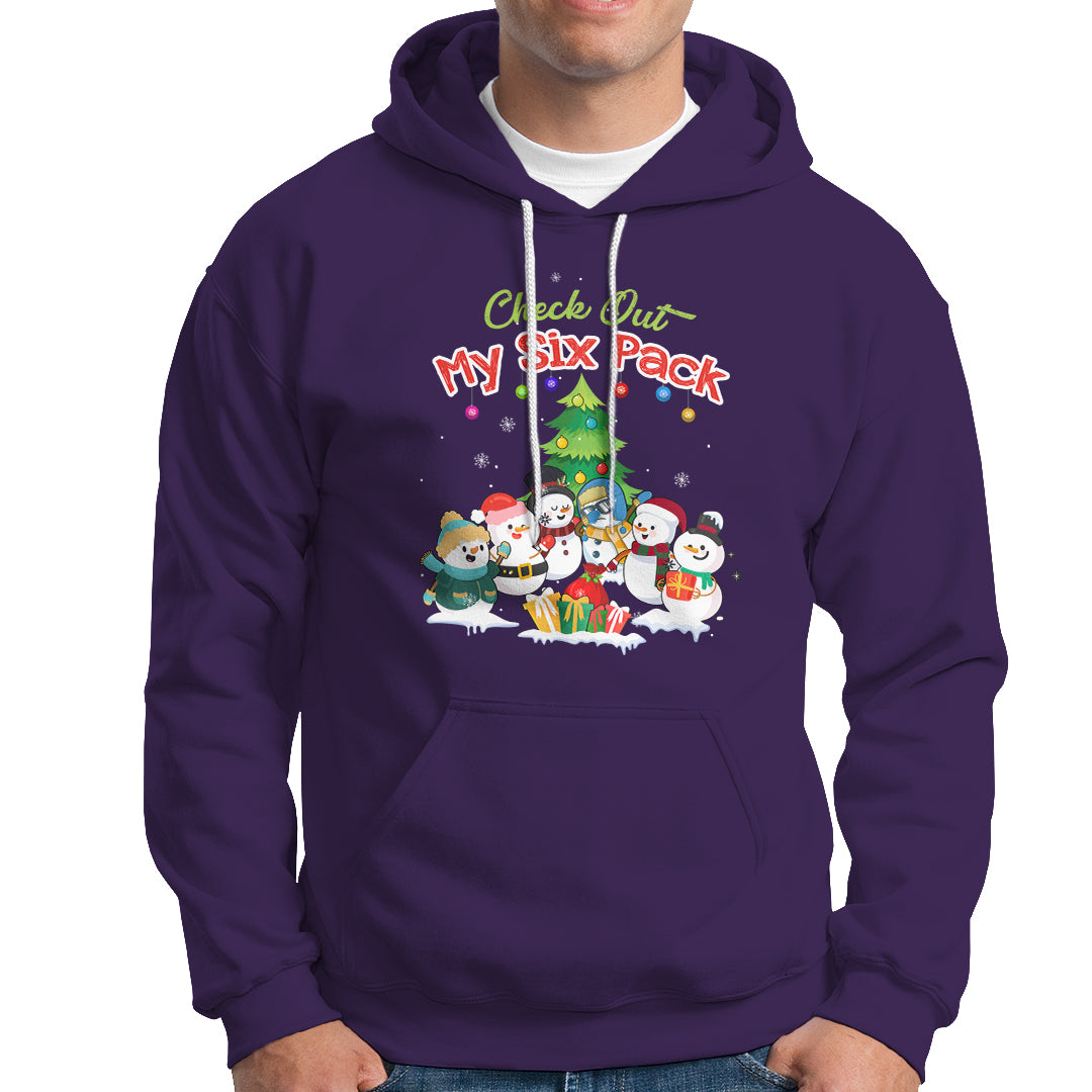 Snowman Hoodie Check Out My Six Pack Snowmies - Wonder Print Shop