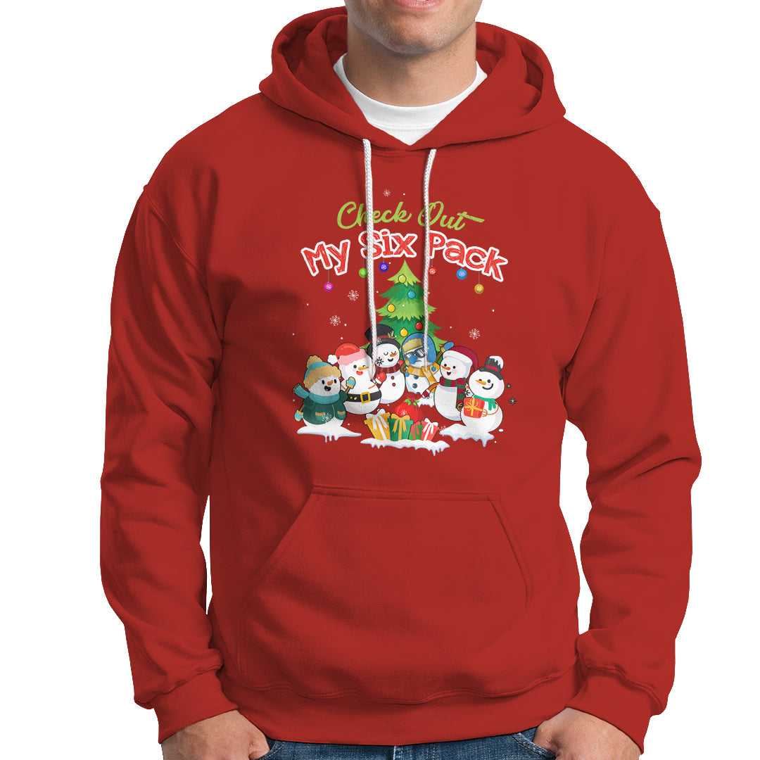 Snowman Hoodie Check Out My Six Pack Snowmies - Wonder Print Shop