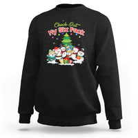 Snowman Sweatshirt Check Out My Six Pack Snowmies - Wonder Print Shop