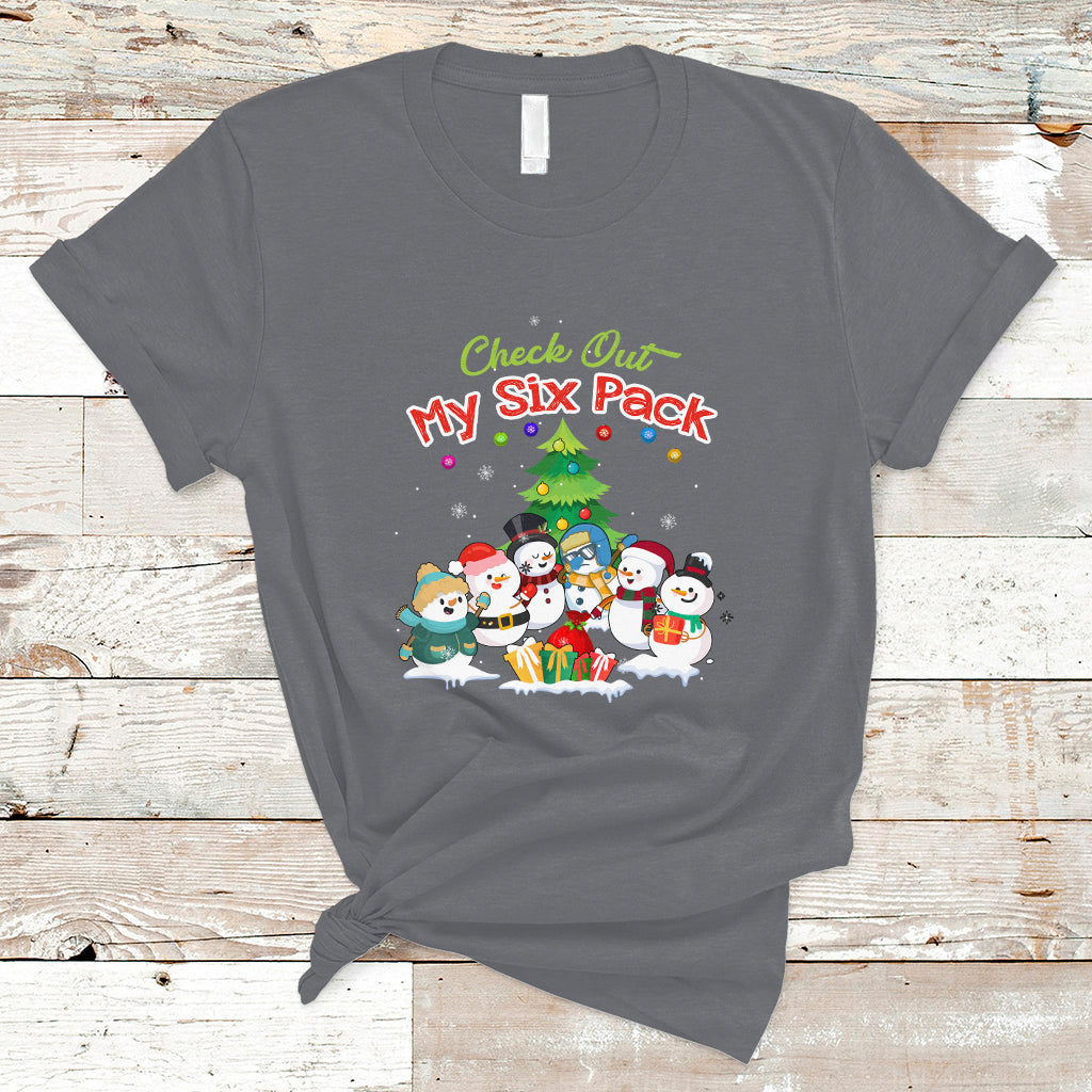 Snowman T Shirt Check Out My Six Pack Snowmies - Wonder Print Shop