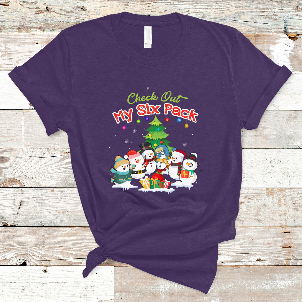 Snowman T Shirt Check Out My Six Pack Snowmies - Wonder Print Shop