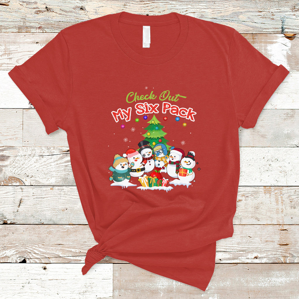 Snowman T Shirt Check Out My Six Pack Snowmies - Wonder Print Shop