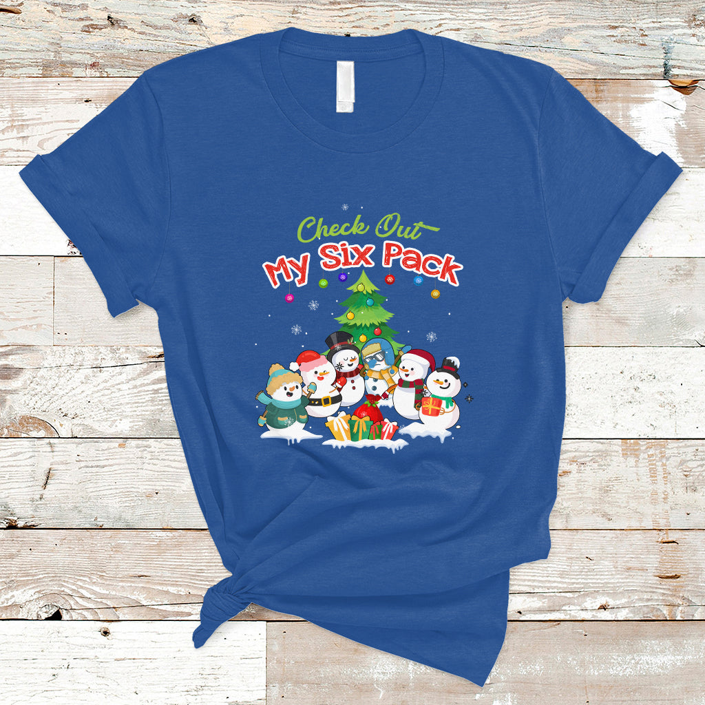 Snowman T Shirt Check Out My Six Pack Snowmies - Wonder Print Shop