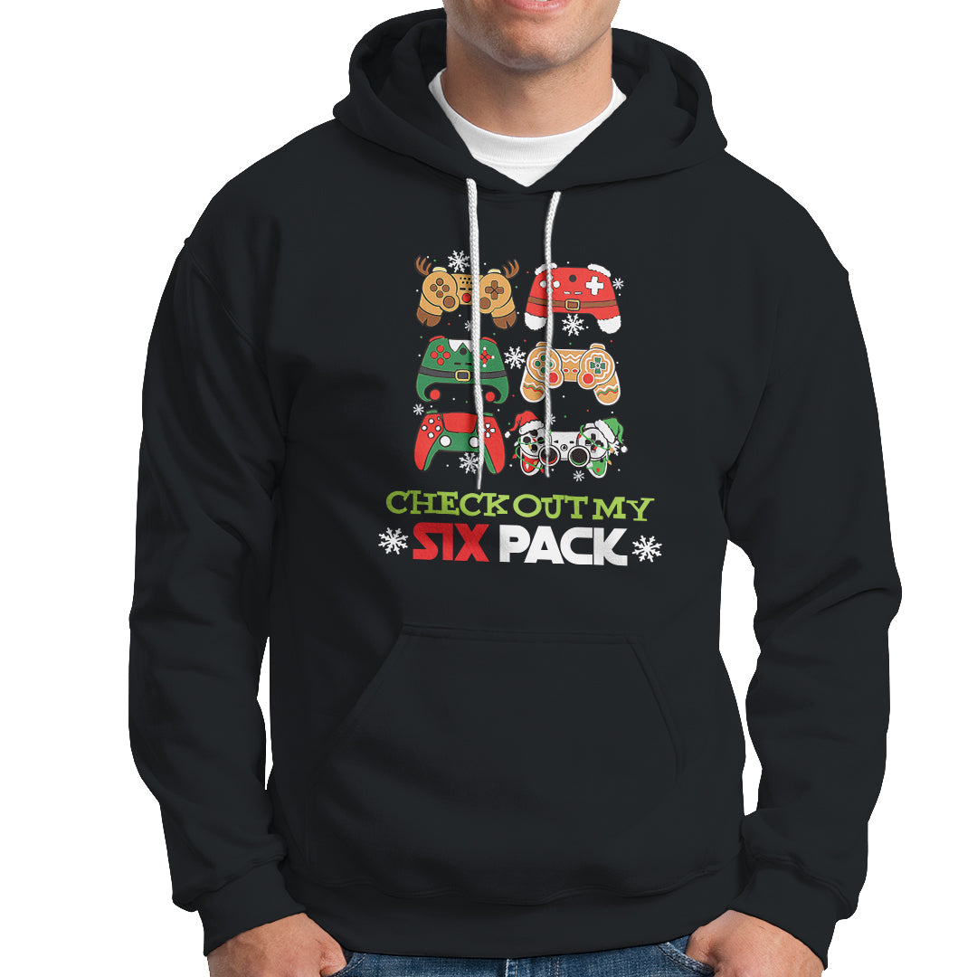 Video Game Christmas Hoodie Check Out My Six Pack - Wonder Print Shop