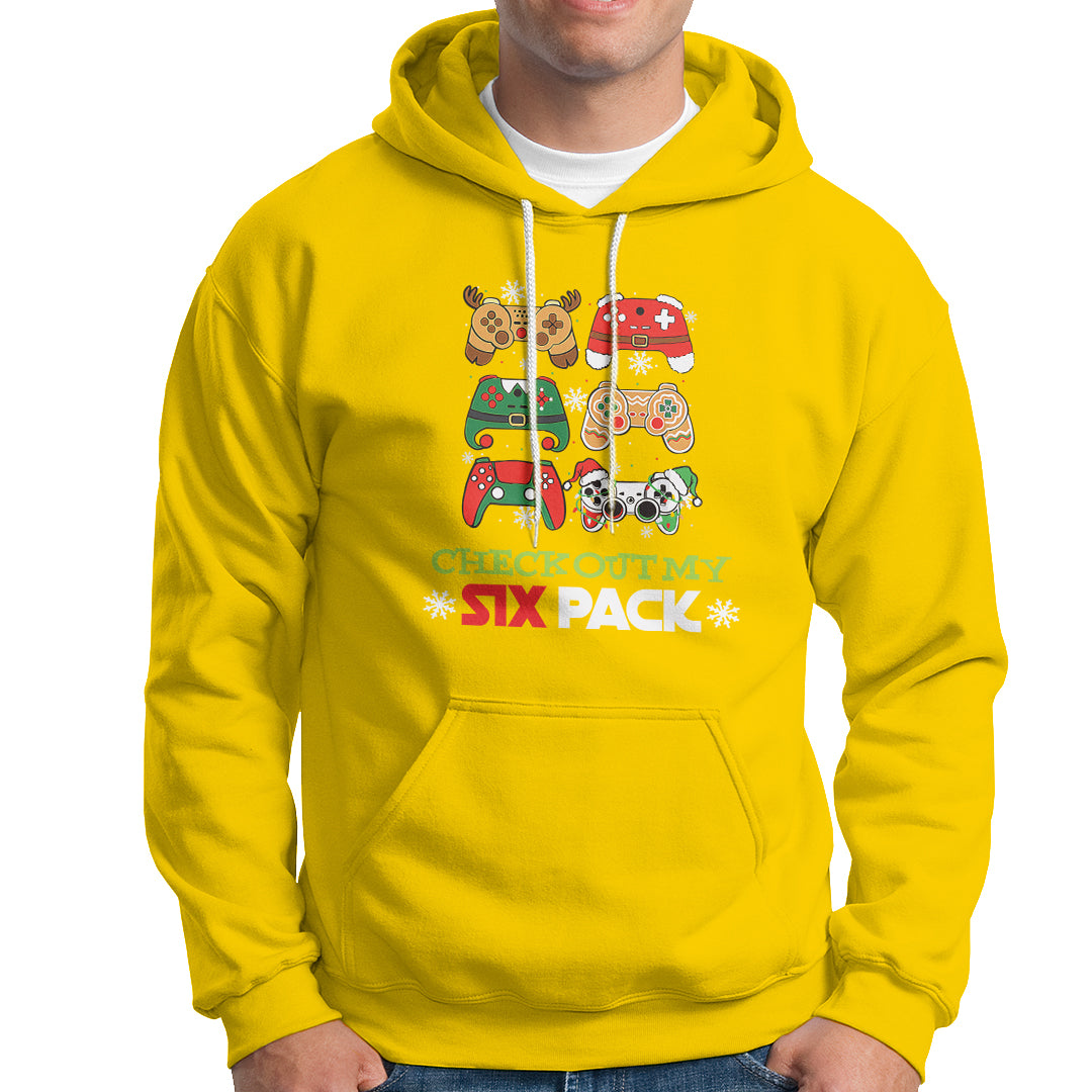 Video Game Christmas Hoodie Check Out My Six Pack - Wonder Print Shop