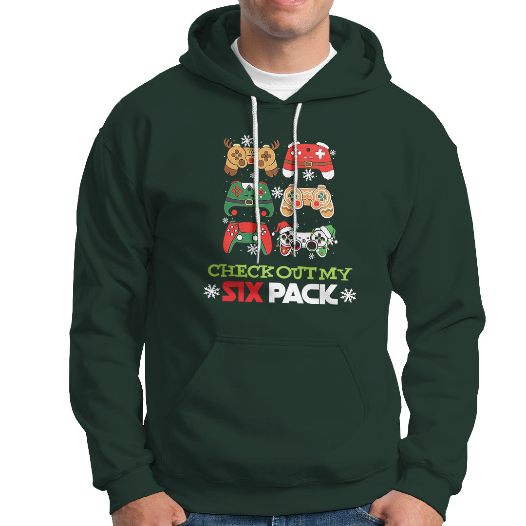 Video Game Christmas Hoodie Check Out My Six Pack - Wonder Print Shop