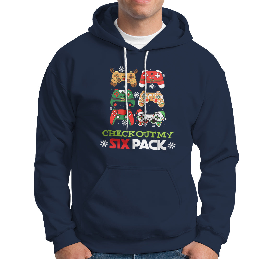 Video Game Christmas Hoodie Check Out My Six Pack - Wonder Print Shop