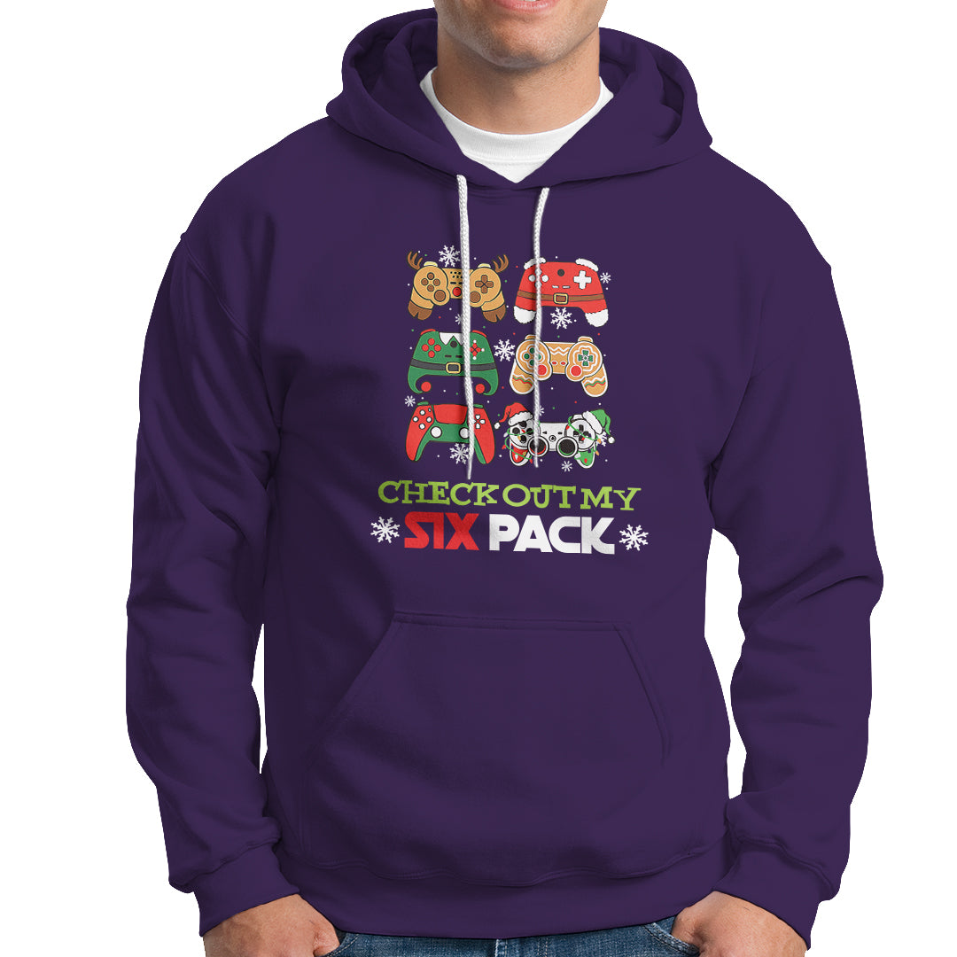 Video Game Christmas Hoodie Check Out My Six Pack - Wonder Print Shop