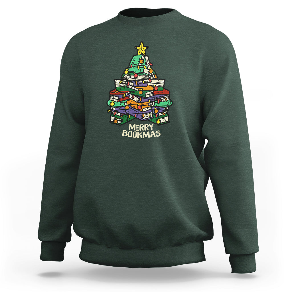 Reading Sweatshirt Merry Bookmas Christmas - Wonder Print Shop