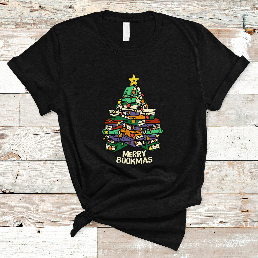Reading T Shirt Merry Bookmas Christmas - Wonder Print Shop