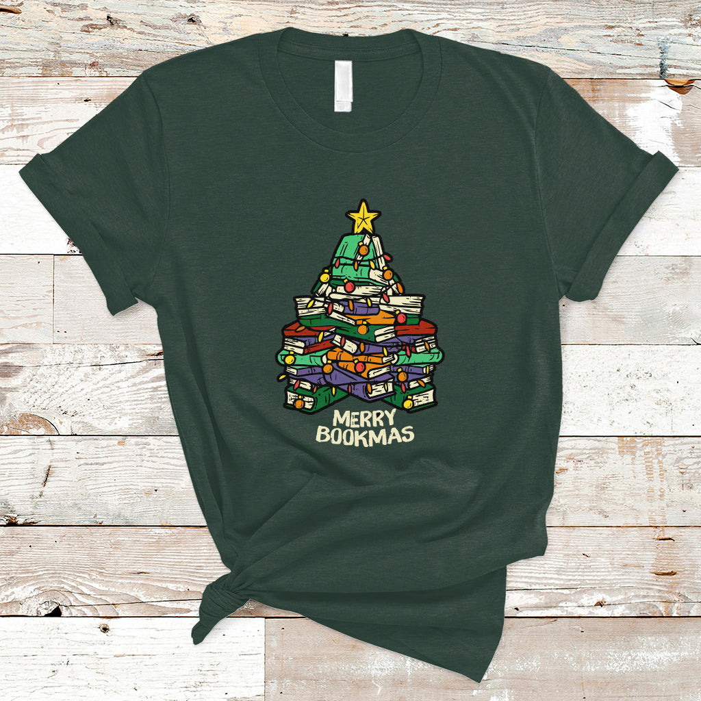 Reading T Shirt Merry Bookmas Christmas - Wonder Print Shop